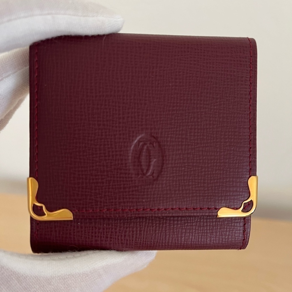 Cartier Bordeaux Coin Case Wallet BNWOT Vintage